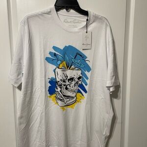 NWT Robert Graham Tiki Skull  T-shirt Size Large  $98
